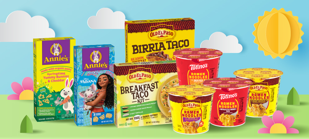 A collection of General Mills products